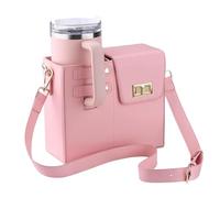 Fanxinzttc Borsa a tracolla per Bottiglia D'acqua per Stanley Cup, Supporto Multifunzionale per Bottiglia D'acqua con Tracolla Regolabile, Borsa Portatile per Bottiglia D'acqua (Rosa)