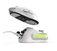 Fanxoo G-Power - Base di ricarica per mouse wireless Logitech G502 G502X Plus GPW G903 G703 con luce RGB e controllo del volume per computer (mouse non incluso) (bianco)