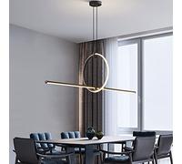 FanXus Illuminazione a sospensione moderna a strisce da 80 W, lampada a sospensione a onda lineare a lampadario a LED dimmerabile, per cucina e soggiorno