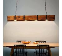 FanXus Lampada da tavolo da biliardo in legno, lampadario da fattoria per isola cucina, illuminazione a sospensione a LED in stile loft industriale e 4 luci in metallo per tavolo da biliardo da