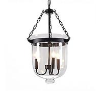 FanXus Lampadario in ferro nero a 3 luci E14 Lampada a sospensione in vetro a forma di campana per sala da pranzo Apparecchio decorativo per camera da letto Made in China