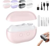 Fanyil Easyclip/glosrity Easyclip Smart Nail Clipper, Functional Automatic Fingernail Trimmer, with LED Light & Nails Scraps Storage, Total Nails Care for Kids Adults Seniors ((Pink)