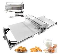 FANYING Stendipasta Elettrico Pieghevole per panetteria, Pizza e Croissant, Acciaio Inossidabile, Spessore Regolabile da 2 a 30 mm, Uso Commerciale e Domestico