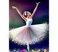 FanZheZhe Kit Di Timbri Per Punto Croce Per Principianti,Croce In Tessuto Prestampata, Set Di Ricamo Fai Da Te Ballerina 40X50Cm