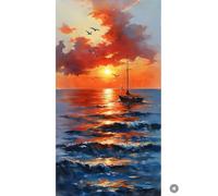 FanZheZhe Kit Per Punto Croce Con 11 Ct,Decorazione Per La Casa, Artigianato Per Gli Amanti Dell'Arte Paesaggio Dell'Alba 40X50Cm