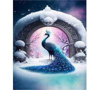 FanZheZhe Kit Per Punto Croce Stampato Da 11 Ct,Kit Da Ricamo Su Tela Stampata Per Adulti, Decorazione Artistica Da Parete Per La Casa, Fenice Delle Nevi 40X50Cm