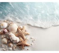 FanZheZhe kit ricamo punto croce Stella marina sulla spiaggia 11ct40x50cm per principianti e adulti, splendida natura prestampata fai da te da 11 ct, kit per ricamo e cucito, modelli facili
