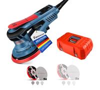 FANZTOOL Levigatrice Rotorbitale Professionale Brushless 350W (125/150mm) | Levigatrice Orbitale 125 mm / 150mm, 5 mm di Orbita, 7 Velocità, 18 Dischi Abrasivi a Rete, Valigetta