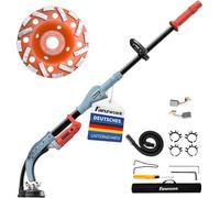 FANZWORK - Levigatrice per calcestruzzo, 1010 W, con asta telescopica fino a 1,20 m, disco diamantato da 125 mm e custodia per il trasporto, regolabile in modo continuo, ideale per affilare