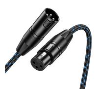 Faodzc Cavo XLR intrecciato da 1,8 m, cavo microfono bilanciato a 3 pin con design autobloccante, cavo audio a doppia schermatura, compatibile con Shure SM, compatibile con Behringer, compatibile con