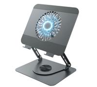 Faodzc Supporto per computer portatile con ventola di raffreddamento, alzata regolabile da scrivania in acciaio al carbonio