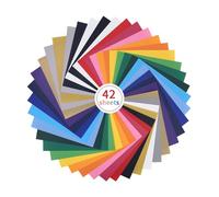 FAOKZE 42 fogli in vinile di trasferimento di calore, 30×25 cm flex foil plotter tessile, foglio di trasferimento tessile da stirare per T-shirt, cappelli o altri tessuti (20 colori)