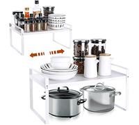 FAOKZE Porta piatti e porta stoviglie allungabile, mensole cucina salvaspazio, cucina organizer, scaffale cucina salvaspazio, Organizer Cucina in Metallo, per Cucina Organizer,Bagno(60*28*26cm Bianco)