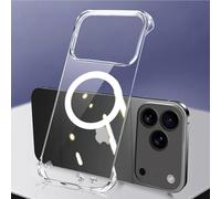 FAOMSEBS Cover per iPhone 17 Pro Max Trasparente Senza Bordo, Compatibile con MagSafe [Magnetico Potente] (Sensazione di Metallo Nudo) MagSafe Sottile Custodia per iPhone 17 Pro Max Cover 6,9'' 2025