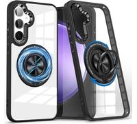 FAOMSEBS Cover per Samsung S25 Plus / S25+ per Magsafe, con Supporto Anello Girevole (Magnetico Potente) [Protezione da Cadute di 12FT] Custodia Antiurto Cover Samsung Galaxy S25 Plus Case Trasparente