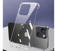 FAOMSEBS Custodia senza bordi per iPhone 15, ultra sottile | Vetro trasparente, slim fit e leggero al tatto, dissipazione del calore, custodia rigida in policarbonato sottile e