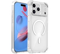 FAOMSEBS MagSafe - Custodia per iPhone 17 Pro [forte magnetico] [rinforzo airbag a 4 angoli di grado Mil], cover posteriore rigida trasparente antiurto per iPhone 17 Pro, custodia antiscivolo da 6,3