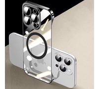 FAOMSEBS Senza Bordo Trasparente per Cover iPhone 15 Pro Max, Compatibile con MagSafe [Protettore per Lenti Fotocamera] (Sensazione di Metallo Nudo) Custodia Sottile per iPhone 15 Pro Max 6,7'', 2023