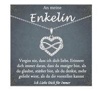 FAOMZQ Collana per ragazze, collana con cuore infinito per la mia ragazza, regalo per sorella, figlia, nipote, laurea, compleanno, Natale, 45 cm + 5 cm Verlängerung, Zirconia cubica