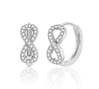 FAOMZQ Orecchini a cerchio in argento 925, infinito, con zirconi, idea regalo per uomini e donne, Zirconia cubica