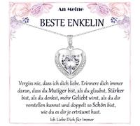 FAOMZQ Regali per ragazze, sorella, figlia, nipote, collana a cuore per ragazze per compleanno, laurea, Natale, Zirconia cubica