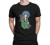 FAOPV Saint Javelin Cute Casual Tshirt The Protector of Raine Style Streetwear Leisure T Shirt Male Tee Clothes Black XXL