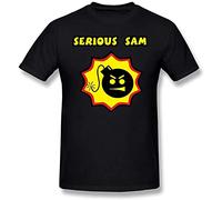 FaosT Serious Sam Serious Sam Replica Men T-Shirt Printed Camiseta Black Tee Top L