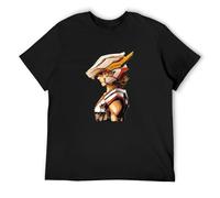 FaosTEQ Knight of Zodiacs Saint Seya Anime Shiryu Ikki Creative T-Shirt Black Unisex Mens Tees M