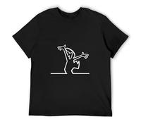 FaosTEQ La Linea The Line Osvaldo Cavandoli TV T-Shirt Black Unisex Mens Tees M