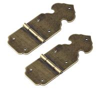 Faotup 2 cerniere in ottone bronzato, cerniere placcate in ottone, cerniere dorate, cerniere per ante di armadi, cerniere decorative, 8,9 x 3,5 x 0,4 cm