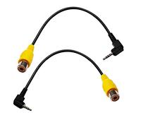 Faoyliye Confezione da 2 cavi adattatori da 2,5 mm a RCA, angolo di 90 gradi, spina maschio da 2,5 mm a RCA femmina, adattatore audio AV per navigatore GPS, DVR telecamera di backup, 20 cm