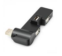 Faoyliye Mini hub USB 2.0 a 4 porte, girevole a 90°/180°, prolunga USB per mouse, tastiera, disco rigido o altri dispositivi USB, colore nero