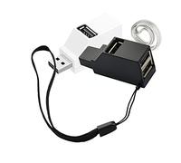 Faoyliye Sdoppiatore USB 2.0, sdoppiatore ad alta velocità per hub USB 2.0 a 3 porte, portatile, per PC, laptop, bianco e nero