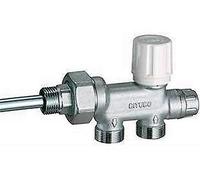 FAR 1430 - Valvola BITUBO termostatizzabile cromata da 1/2". • attacchi intercambiabili per tubo rame, plastica e multistrato • interasse derivazioni 35 mm