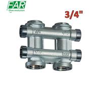 FAR 3750 - Collettore complanare 2+2 componibile 3/4'' - uscite 24x19