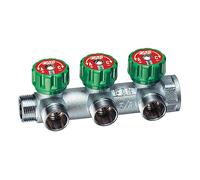 Collettore modulare cromato con arresti manuali mod. 1x3 vie FAR