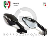 FAR COPPIA SPECCHI NERI RETROVISORE MOTO UNIVERSALI CARENATE FRECCE A LED
