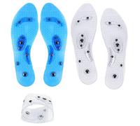 Far Infrared Acupressure Insoles,2pcs Acupuncture Foot Massage Insoles, Massage Magnetic Therapy Foot Insoles, Anti Fatigue Insoles (M,transparent color+blue)