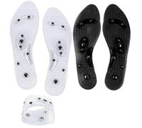 Far Infrared Acupressure Insoles,2pcs Acupuncture Foot Massage Insoles, Massage Magnetic Therapy Foot Insoles, Anti Fatigue Insoles (S,black+transparent color)