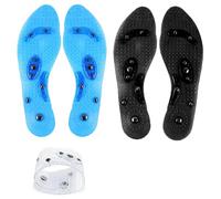 Far Infrared Acupressure Insoles,2pcs Acupuncture Foot Massage Insoles, Massage Magnetic Therapy Foot Insoles, Anti Fatigue Insoles (S,blue+black)