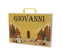 "Far West" Valigetta In Polipropilene Personalizzata Con Nome 27x37cm Con Maniglia e Chiusura Colorate Abbinate Idea Regalo Scuola Elementari Medie Arte Disegno Musica Tecnologia Catechismo Cartella
