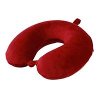 Far win Cuscino da viaggio, 100% pura memory foam, cuscino per il collo a forma di U, super leggero, portatile, ideale per sedia di aereo, auto, casa, ufficio, cuscino per dormire (rosso)