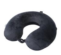 Far win Cuscino da viaggio, 100% puro memory foam, cuscino per il collo a forma di U, super leggero, portatile, ideale per sedia di aereo, auto, casa, ufficio, cuscino per dormire (nero)