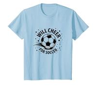 Farà Il tifo per Il Calcio: Palla Sportiva per Fan spiritosi, Mamma di Calcio Maglietta, Bambini, Celeste, 4 Anni