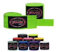 Farabi Sports bambini bendaggi boxe 2,5 metri di lunghezza fascie da boxe - fascette boxe con coppia per MMA, Muay Thai, allenamento, kickboxing e sport da combattimento (Green)