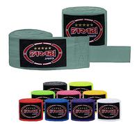 Farabi Sports bambini bendaggi boxe 2,5 metri di lunghezza fascie da boxe - fascette boxe con coppia per MMA, Muay Thai, allenamento, kickboxing e sport da combattimento (Grey)