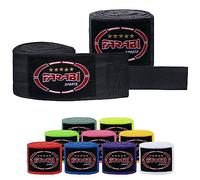 Farabi Sports bambini bendaggi boxe 2,5 metri di lunghezza fascie da boxe - fascette boxe con coppia per MMA, Muay Thai, allenamento, kickboxing e sport da combattimento (Black)