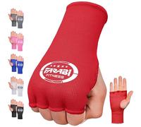 Farabi Sports Fasce da boxe, guanti a mezze dita con elasticità interna e senza imbottitura, per MMA, Muay Thai, sport da combattimento, kickboxing e arti marziali (Red, L/XL)