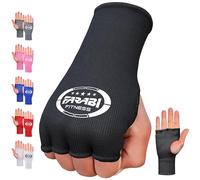 Farabi Sports Fasce da boxe, guanti a mezze dita con elasticità interna e senza imbottitura, per MMA, Muay Thai, sport da combattimento, kickboxing e arti marziali (Black, S/M)