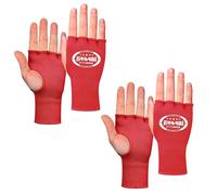 Farabi Sports Fasce da Boxe, Guanti a Mezze Dita con Elasticità Interna e Senza Imbottitura, per MMA, Muay Thai, Sport da Combattimento, Kickboxing e Arti Marziali (Rosso (Confezione da 2), L/XL)